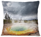 Fantastic Morning Glory Pool Landscape Printed Throw Pillow, 16"x16"
