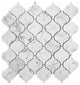 Carrara White Marble Arabesque Baroque Lantern Mosaic Tile Honed Medi, 1 sheet