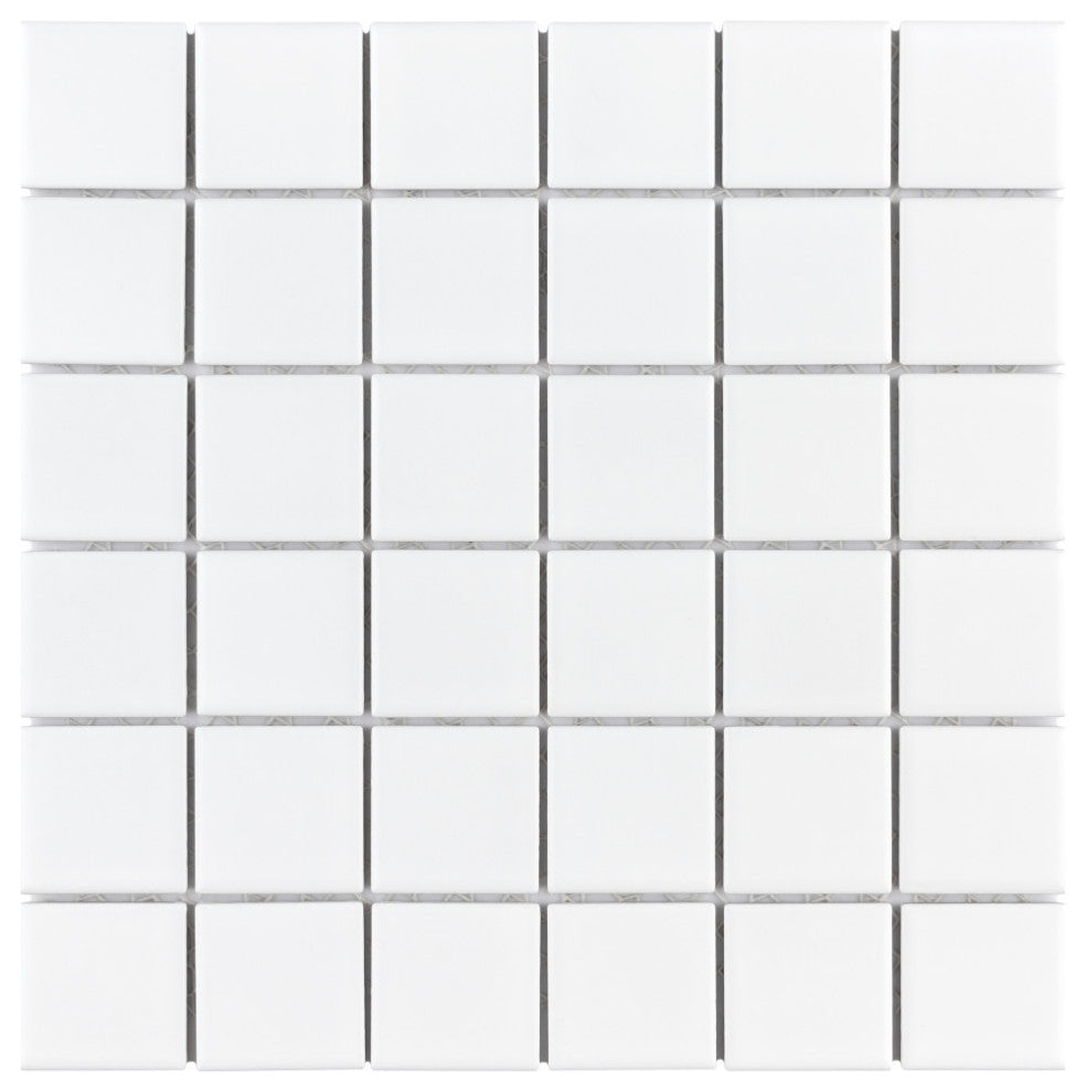 Metro Quad Matte White Porcelain Floor and Wall Tile