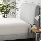 Bare Home Flannel Fitted Bottom Sheet, White, Queen, Set of 5