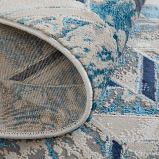 Weave & Wander Armada Contrasting Beige/Blue Rug, 10'x13'2"