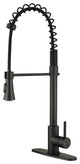 Wellfor Stainless Steel Pull Down Kitchen Faucet With Deck Plate, Matte Black
