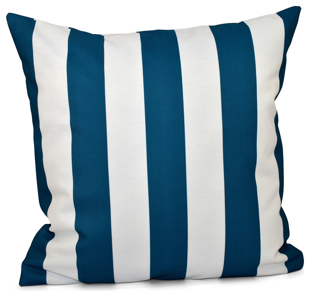 Classic Stripes Decorative Pillow, Morrocan Blue, 18"x18"