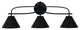 Cavella 3 Light Bath Bar, Matte Black Finish, 7" Matte Black Cone Metal Shades