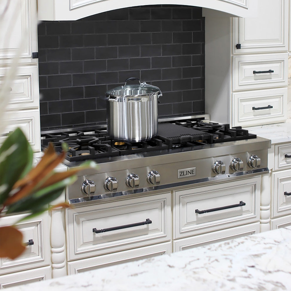 ZLINE 48" Porcelain Gas Stovetop, DuraSnow, RTS-BR-48