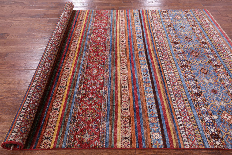 Super Kazak Khorjin Handmade Wool Rug 6' 8" X 9' 9" Q11124