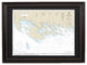 Framed Nautical Chart, Les Cheneaux Islands, Lake Huron, Michigan, 24x17