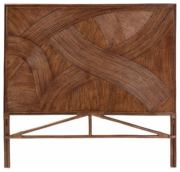Elettra Bohemian Dark Brown Rattan King Size Standalone Headboard