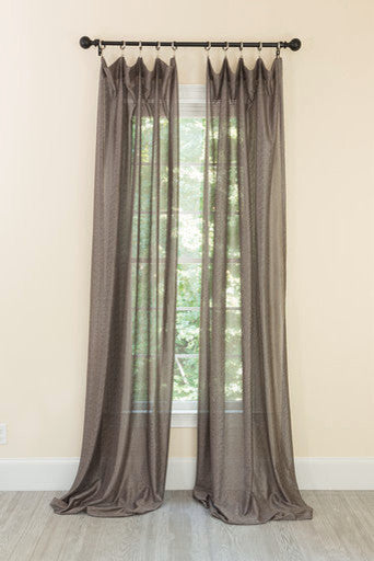 La Rosa Metallic Semi Sheer Rod Pocket Curtain 52''x84'' Single Panel Dark Gray