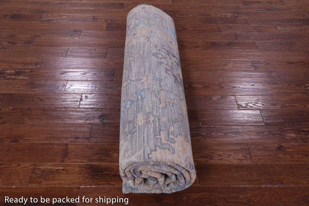 9' 2" X 12' 1" Handmade Turkish Oushak Wool Rug - Q13444