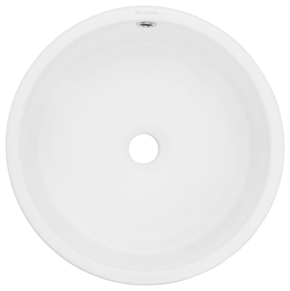 Monaco Round Vessel Sink, Matte White