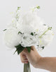 10 Stems Faux English Rose and Rose Bud Bouquet, White
