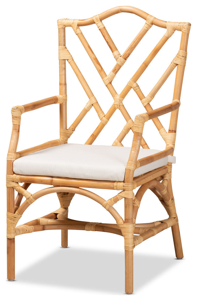 Baxton Studio Delta Modern and Contemporary Natural Finished Rattan Armchair