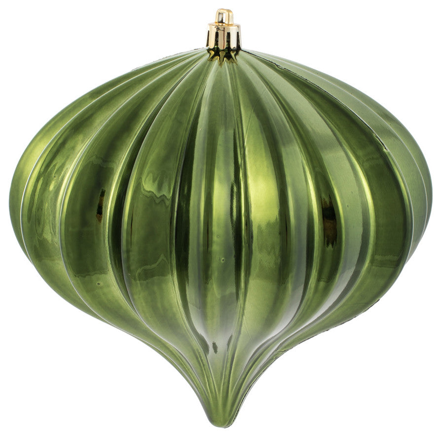 Vickerman N151264Dsv 5.7" Moss Green Shiny Onion Christmas Ornament