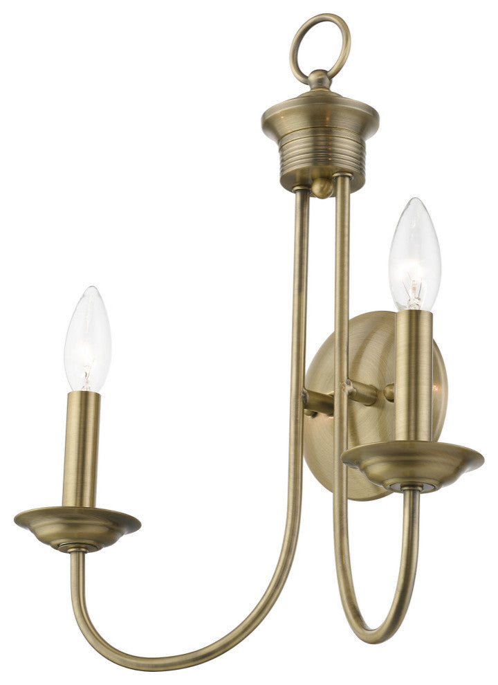 Estate 2 Light Antique Brass Double Sconce