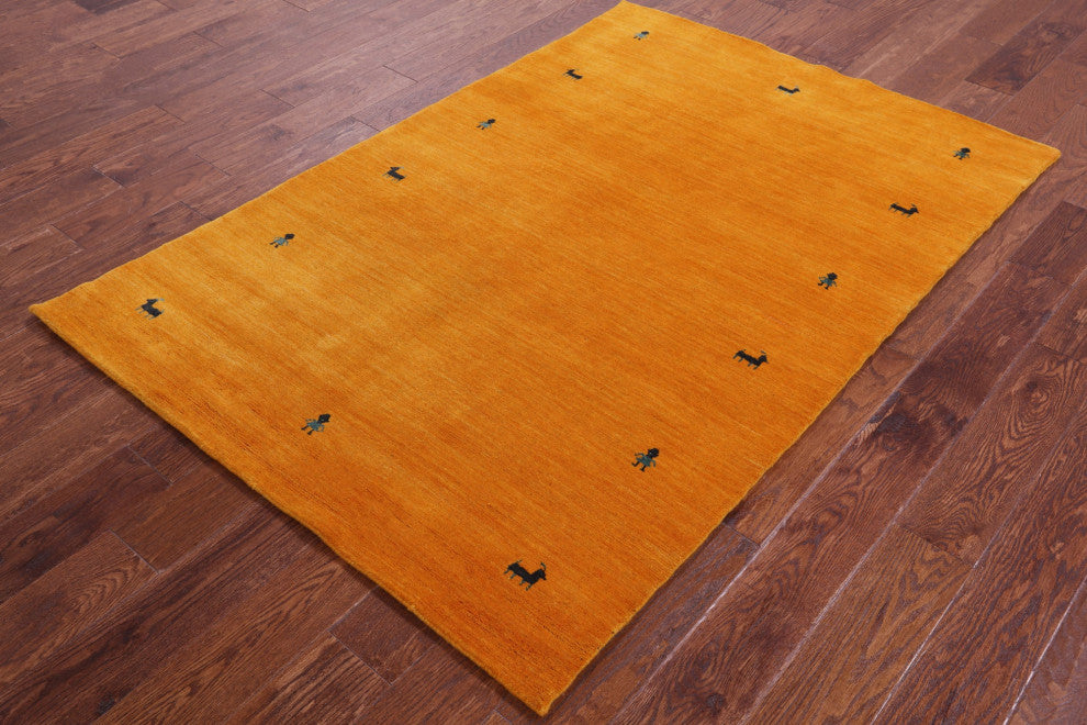 4' 0" X 6' 0" Persian Gabbeh Hand-Knotted Wool Rug - Q15135