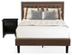 2Pc Full Size Bed Set, 1 Platform Bed Frame Brown, 1 Night Stand