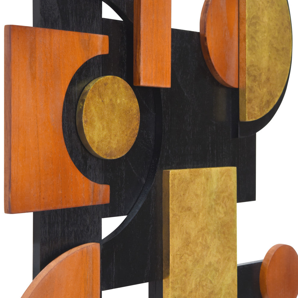 Amber Embraces I and II Hand Made Solid Wood Abstracts