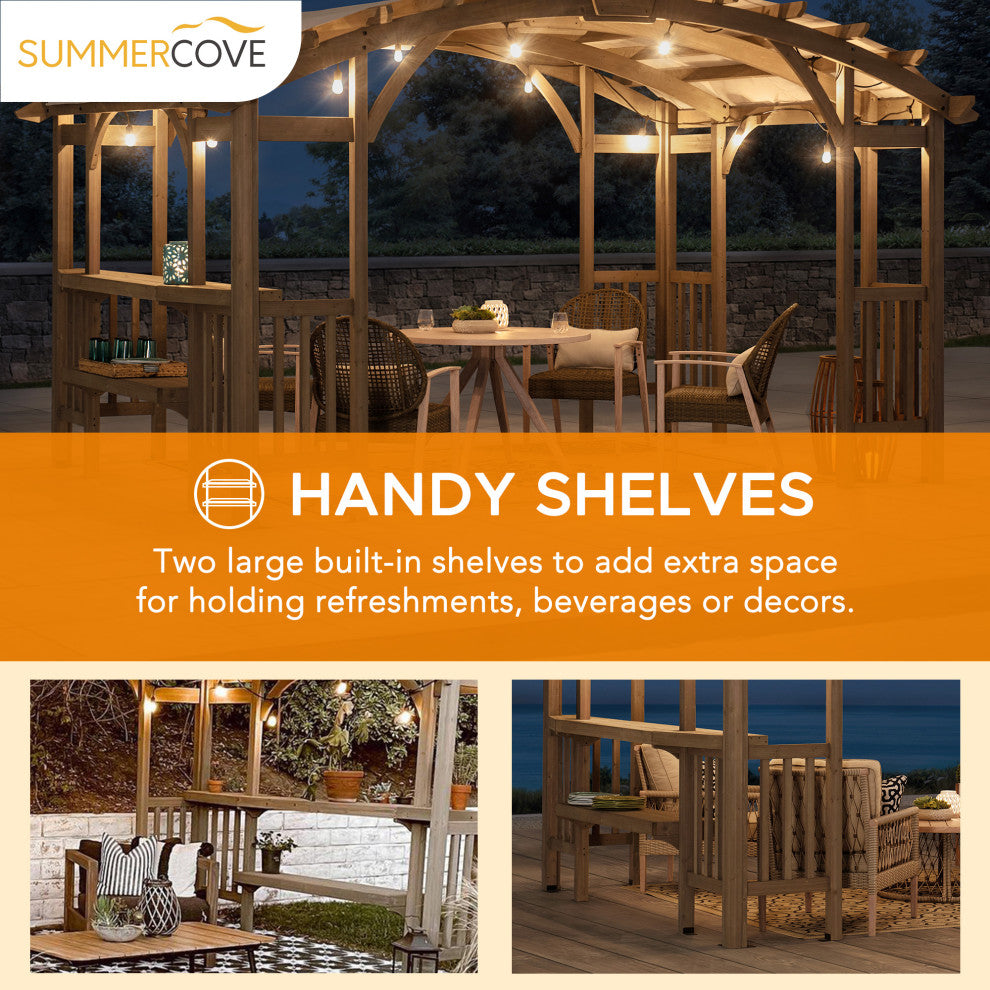 SummerCove Bellucci 10'x14' Cedar Framed Arched Pergola