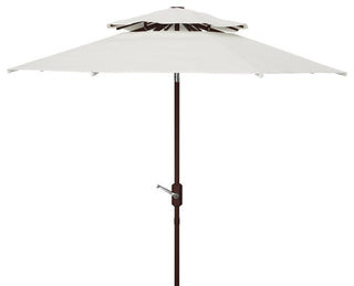 Safavieh Outdoor Lorenia 9ft Double Top Market Umbrella White