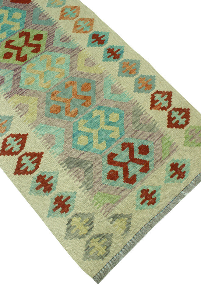 Sangat Kilim Senay Ivory/Rust Runner, 2'6x6'2