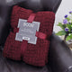 Cable Knitted Throw Blanket, Burgundy, 50" X 60"
