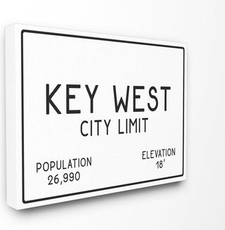 Key West City Limit, 24"x30", Stretched Canvas Wall Art