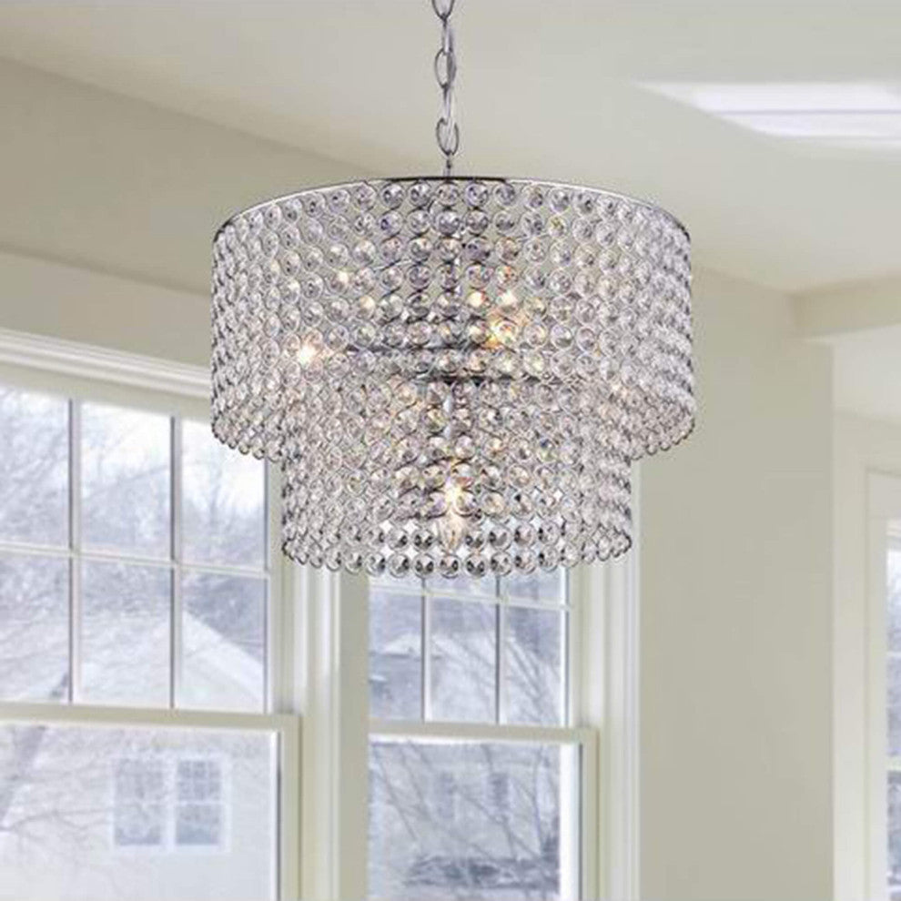 Ainhoa 5-light Chrome Double Round Crystal Chandelier