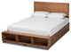 Tamsin Ash Walnut Brown Finished Queen Size 4-Drawer Platform Storage Bed