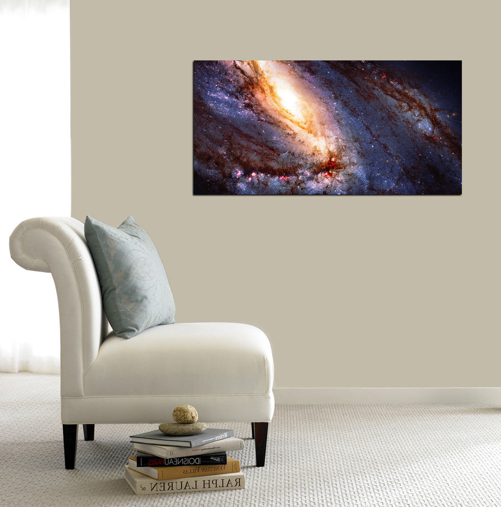 Epic Graffiti "Messier 66" Hubble Space Telescope Giclee Canvas Art, 12"x24"