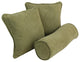 Double-Corded Solid Microsuede Throw Pillows With Inserts, Set of 3, Sage Green