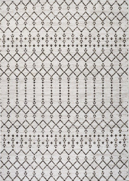 Ourika Moroccan Geometric Indoor/Outdoor Rug, Cream/Black, 9x12
