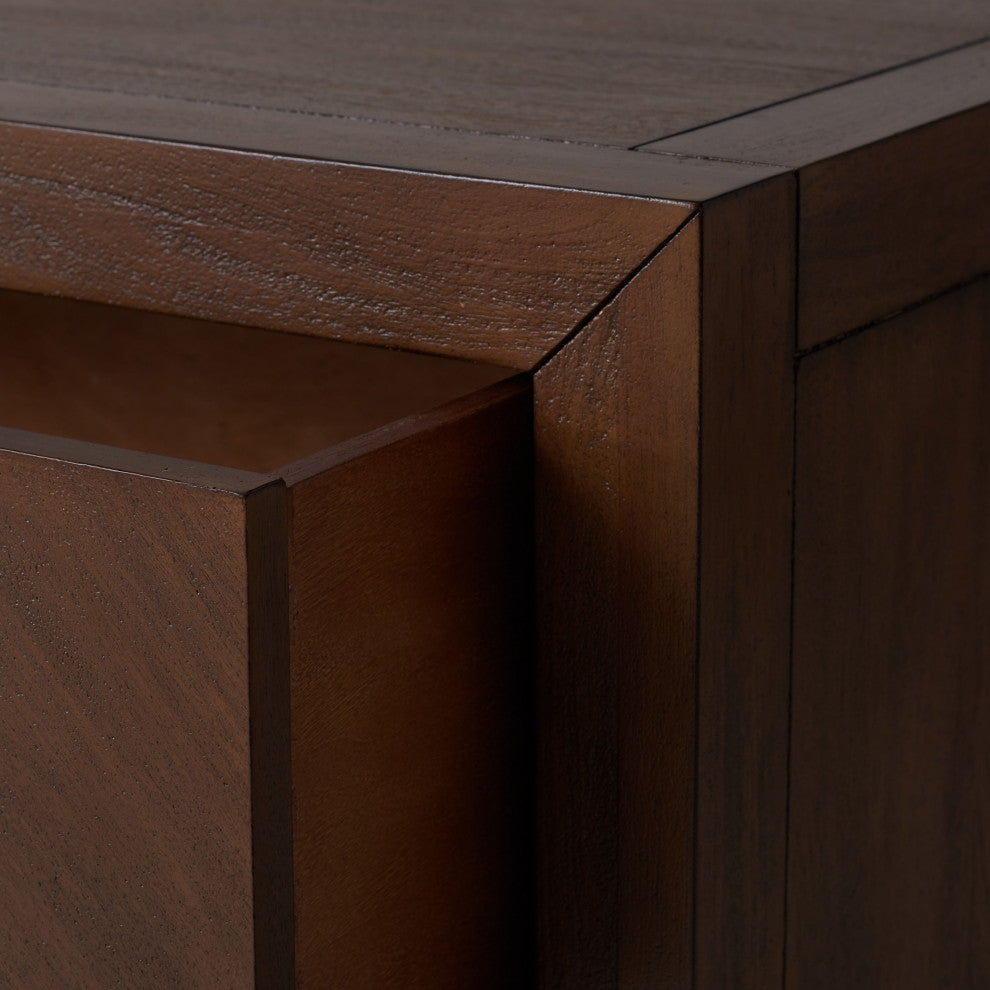 Safavieh Couture Steve 2 Drawer Wood Nightstand, Brown