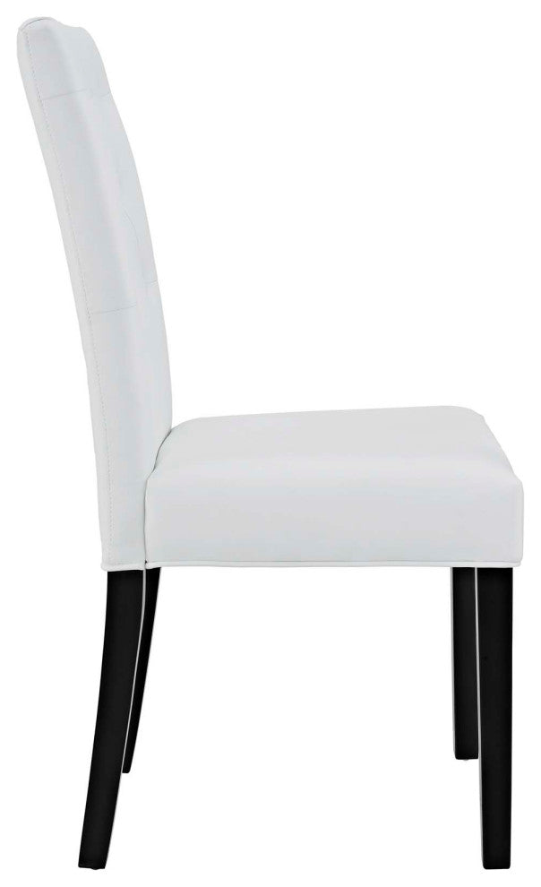 White Confer Dining Side Chair Vinyl Set of 4