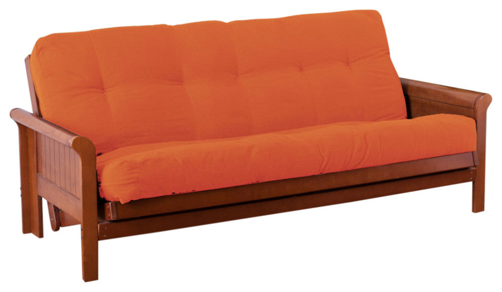 Blazing Needles Renewal 7" Twill Full Futon Mattress, Tangerine Dream