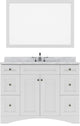 Elise 48" Single Bathroom Vanity, White with Marble Top and Round Sink