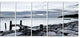 Small Sea Bridge from Rocky Beach, Landscape Canvas Art Print, 60"x28", 5 Panels