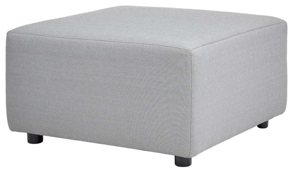 Cleo 30.5" Modular Upholstered Outdoor Patio Ottoman, Light Gray
