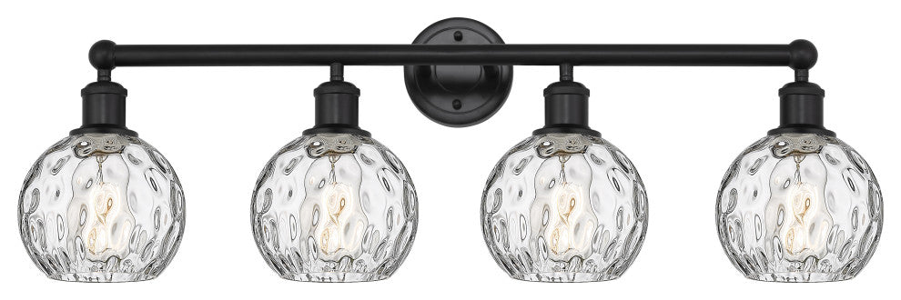 Innovations 616-4W-BK-G1215-6 4 Light Bath Vanity Light, Matte Black