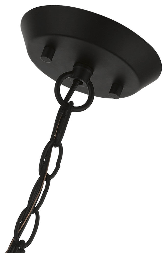 Devone 5 Light Black With Brushed Nickel Accents Chandelier