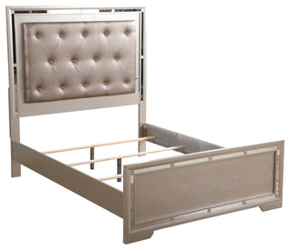 Alana Silver Champagne Queen Panel Bed