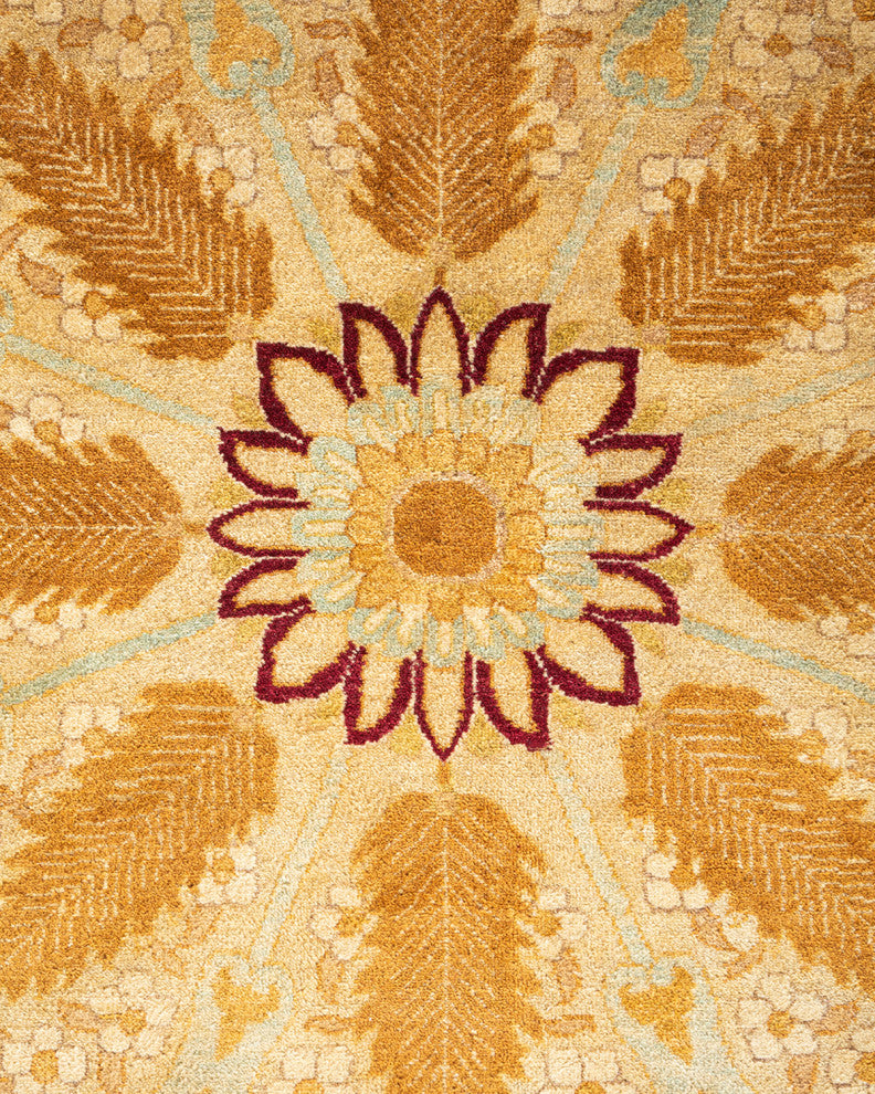 Mogul, One-of-a-Kind Hand-Knotted Area Rug Yellow, 12' 1" x 15' 1"