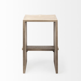 Aida Light Gray Solid Wood Counter Stool
