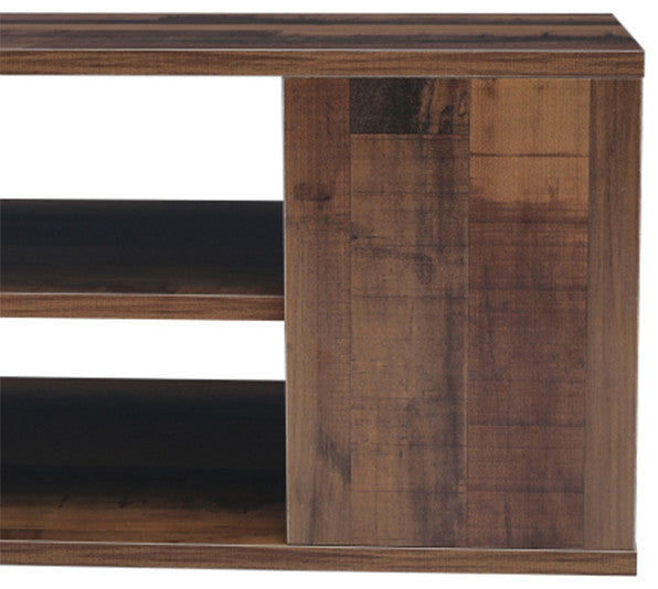 Wall Mounted Media Console floating tv shelf adjustable brown TV stand