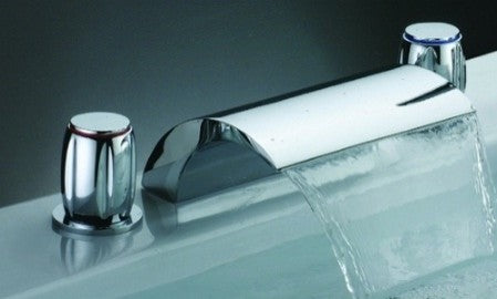 Fontana Moriano Double Handel Chrome Waterfall Sink and Bathtub Faucet