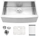 30" Stainless Steel Farmhouse Kitchen Sink 16 Gauge Single-Bowl Sink R10 Corner