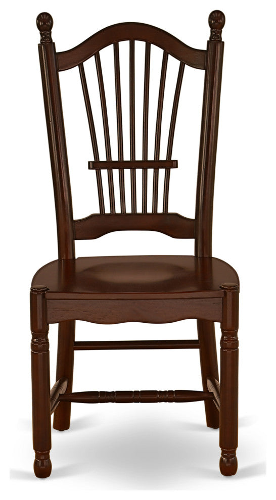 5Pc Square 36" Dinner Table And Four Wood Seat Kitchen Chairs