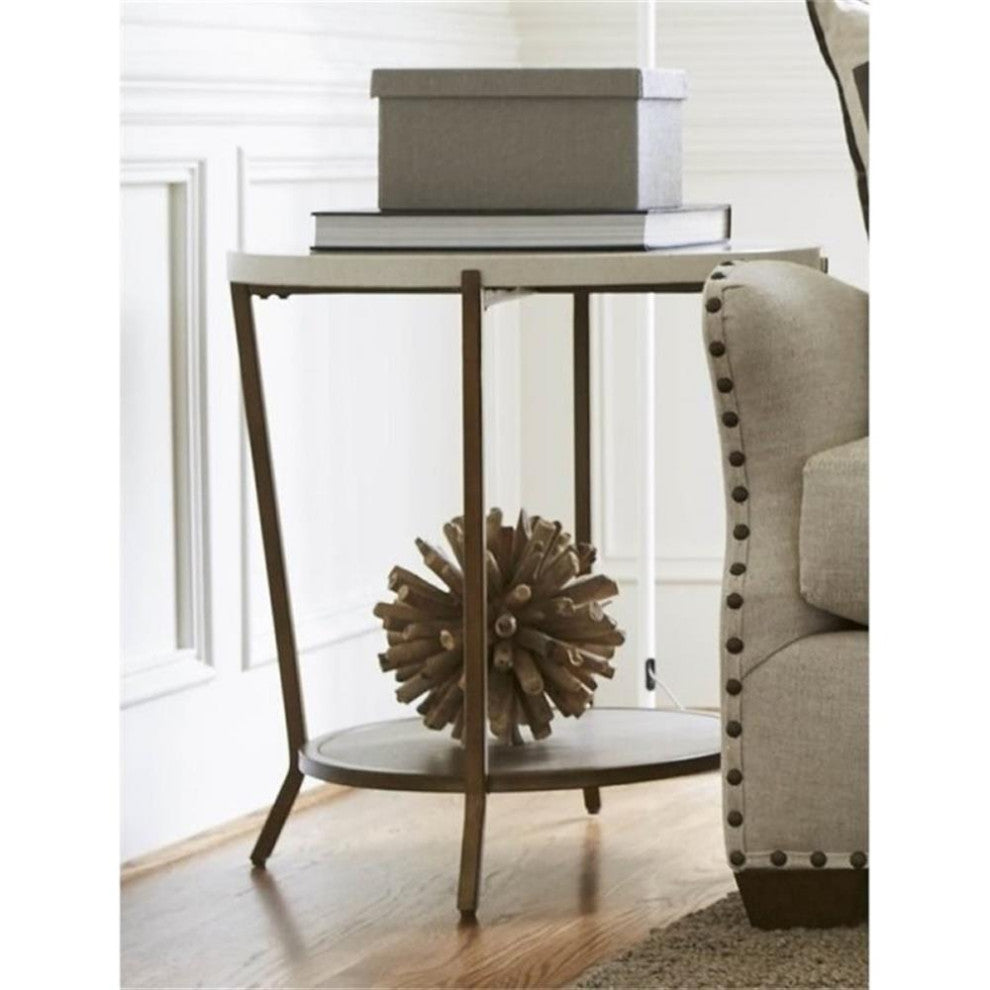 Beaumont Lane Round End Table in Brown Eyed Girl