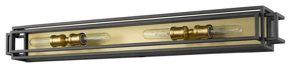 Z-Lite 454-4V Titania 4 Light 5"W Vanity Strip - Black / Brushed Nickel