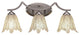 Zilo 3-Light Bath Bar With 7" Vanilla Leaf Glass